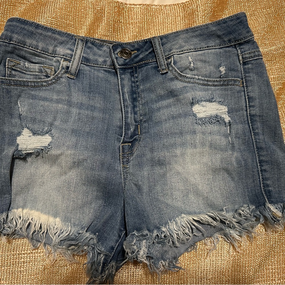 Klique B. Distressed Blue Jean Shorts